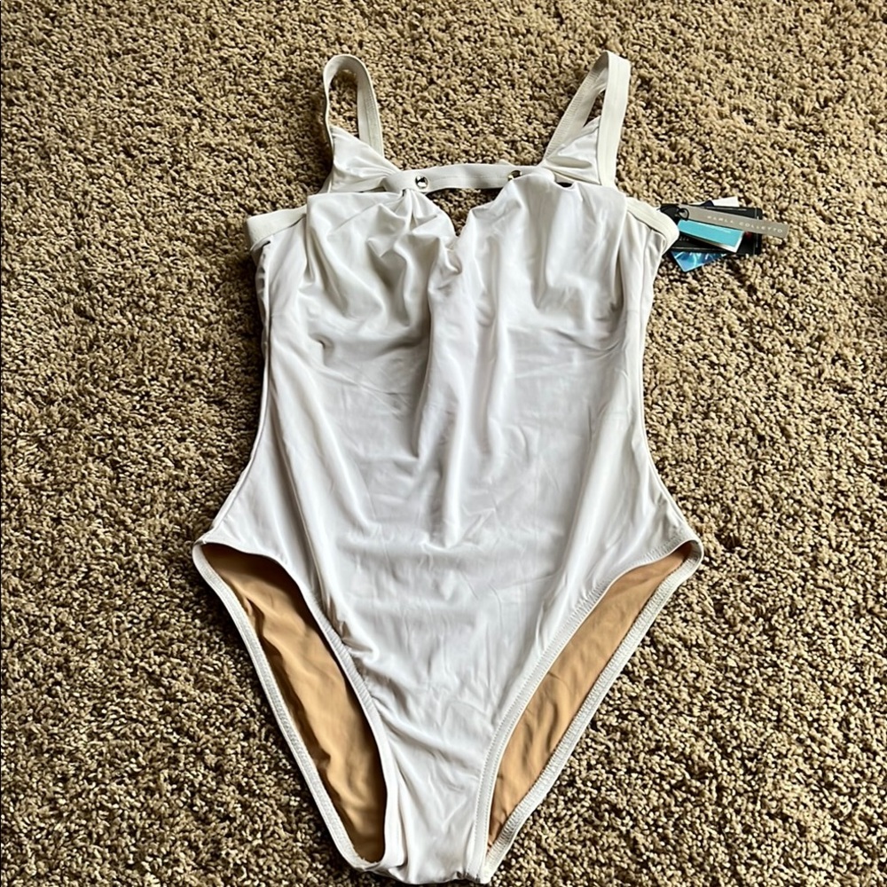 Stylish White One Piece Swimsuit
